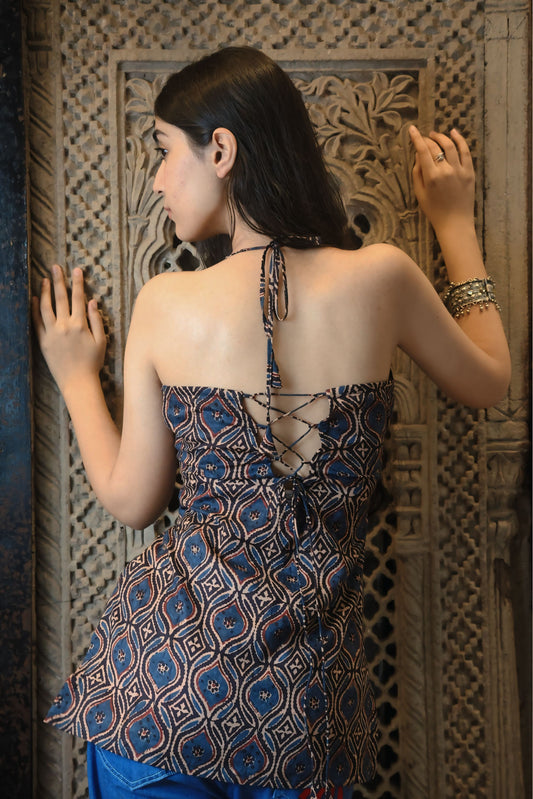 'MIDNIGHT RUST' Halter Neck Kurti